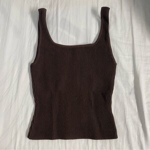 ARITZIA Sculpt Knit Tank (Brown)